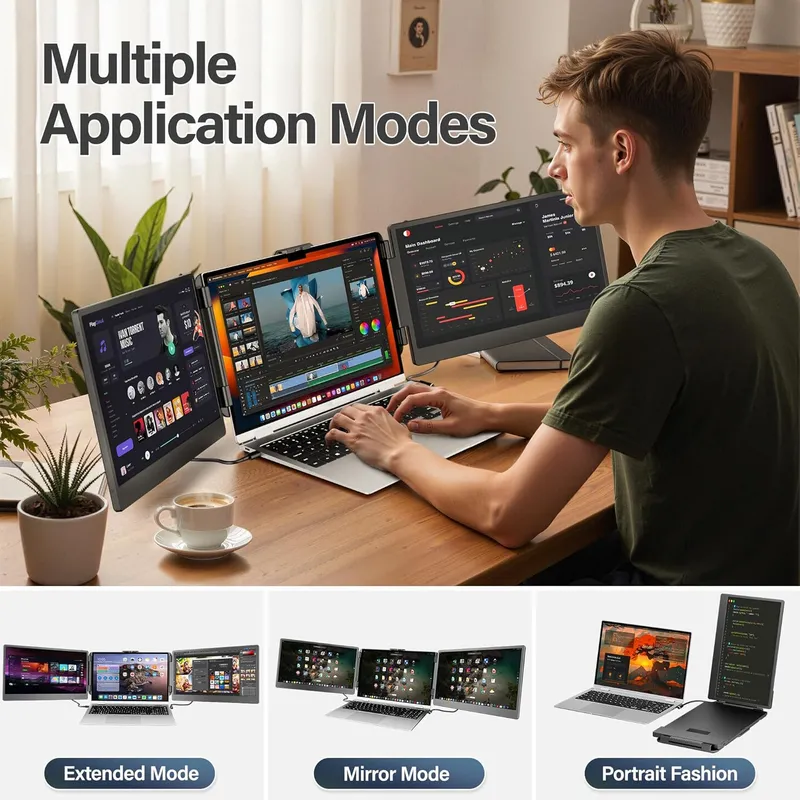 CIDETTY Laptop Screen Extender, Ultra-Thin Dual Triple Monitor Display