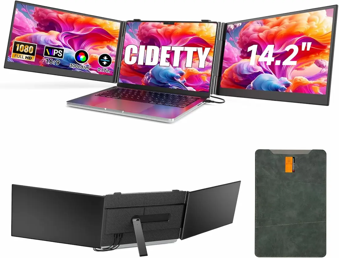CIDETTY Ultra Thin Laptop Screen Extender Monitor Portable